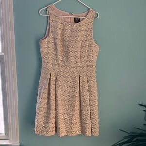 Vince Camuto Textured Cream Mini Dress
